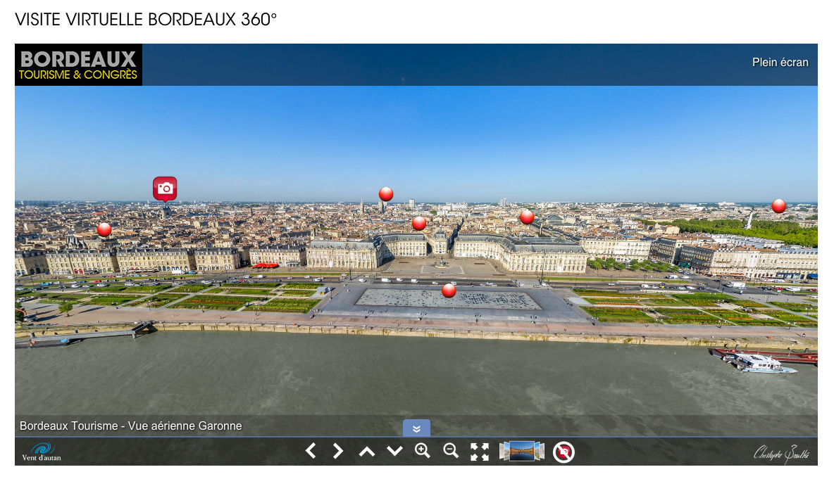 Une visite virtuelle 360° aérienne réalisée par la ville de Bordeaux